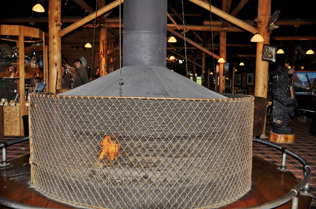 the lobby fireplace, Grand Lake Lodge